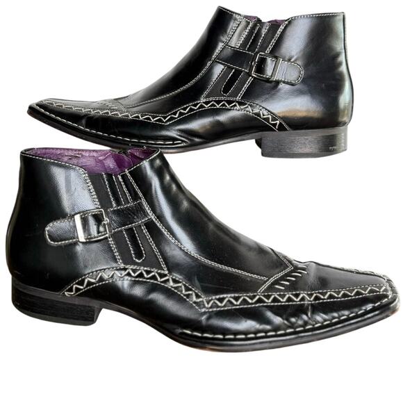 Giorgio Brutini Black Leather Ankle Boots Mens Size 10.5 - Picture 1 of 14